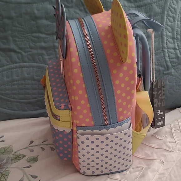 Disney Pink and Yellow Polka Dot Kids Backpack - Picture 4 of 6